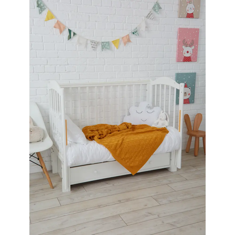 Фото 2 Плед Almaforhome Сердечки Серд/янтар, 160x90 см, трикотаж, цвет золотистый