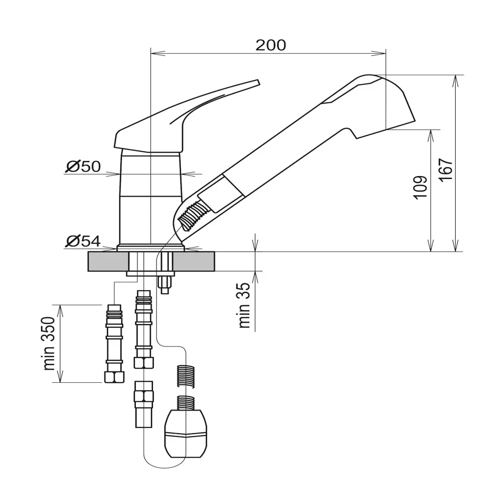 Фото 2 Однорычажный смеситель Aquagranitex C-4040 (307) излив 10.9 см цвет коричневый