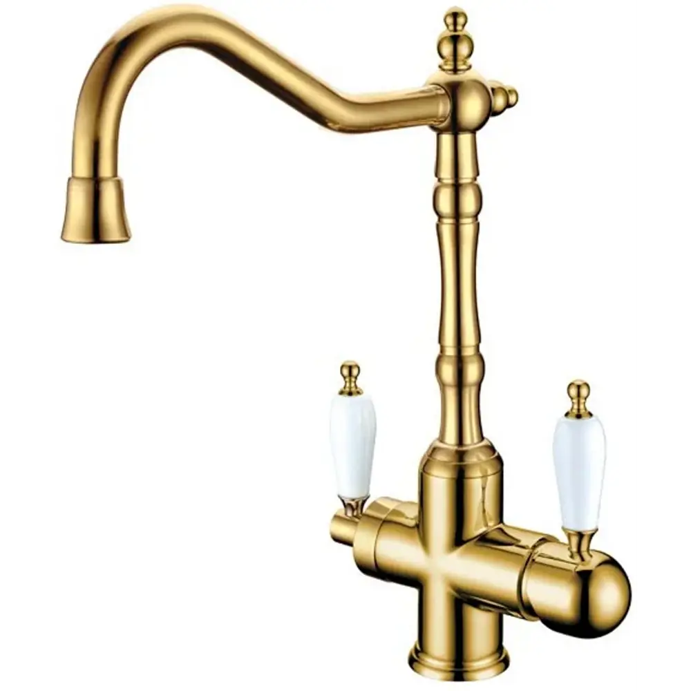 Фото Двухвентильный смеситель Boheme 112 излив 27.9 см цвет золотистый Фото Двухвентильный смеситель Boheme 112 излив 27.9 см цвет золотистый