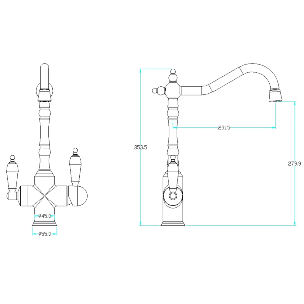Фото 2 Двухвентильный смеситель Boheme 112 излив 27.9 см цвет золотистый Фото 2 Двухвентильный смеситель Boheme 112 излив 27.9 см цвет золотистый