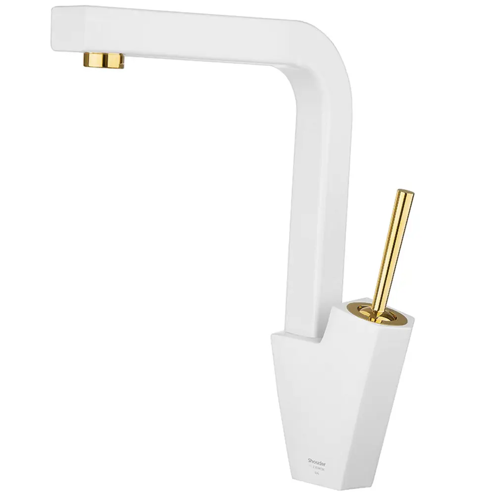 Фото Однорычажный смеситель Shouder 0210516 излив 30.5 см цвет белый