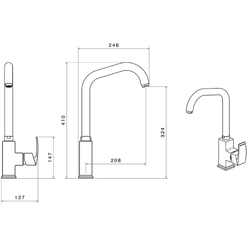Фото 2 Однорычажный смеситель Shouder 0400504 излив 32.4 см цвет хром