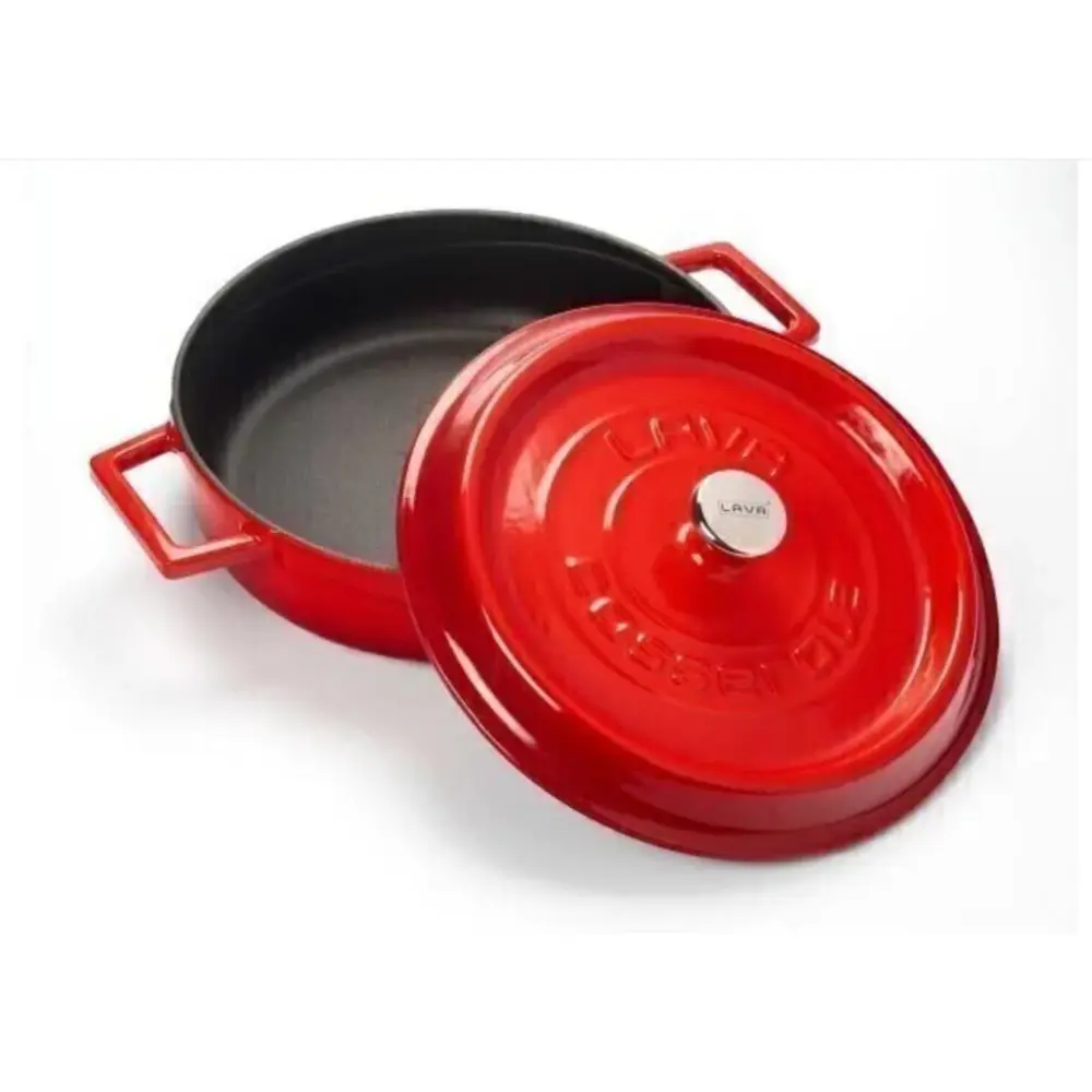 Фото 3 Кастрюля 2.47 л Lava lv y st 24 k2 red с крышкой чугун цвет красный Фото 3 Кастрюля 2.47 л Lava lv y st 24 k2 red с крышкой чугун цвет красный