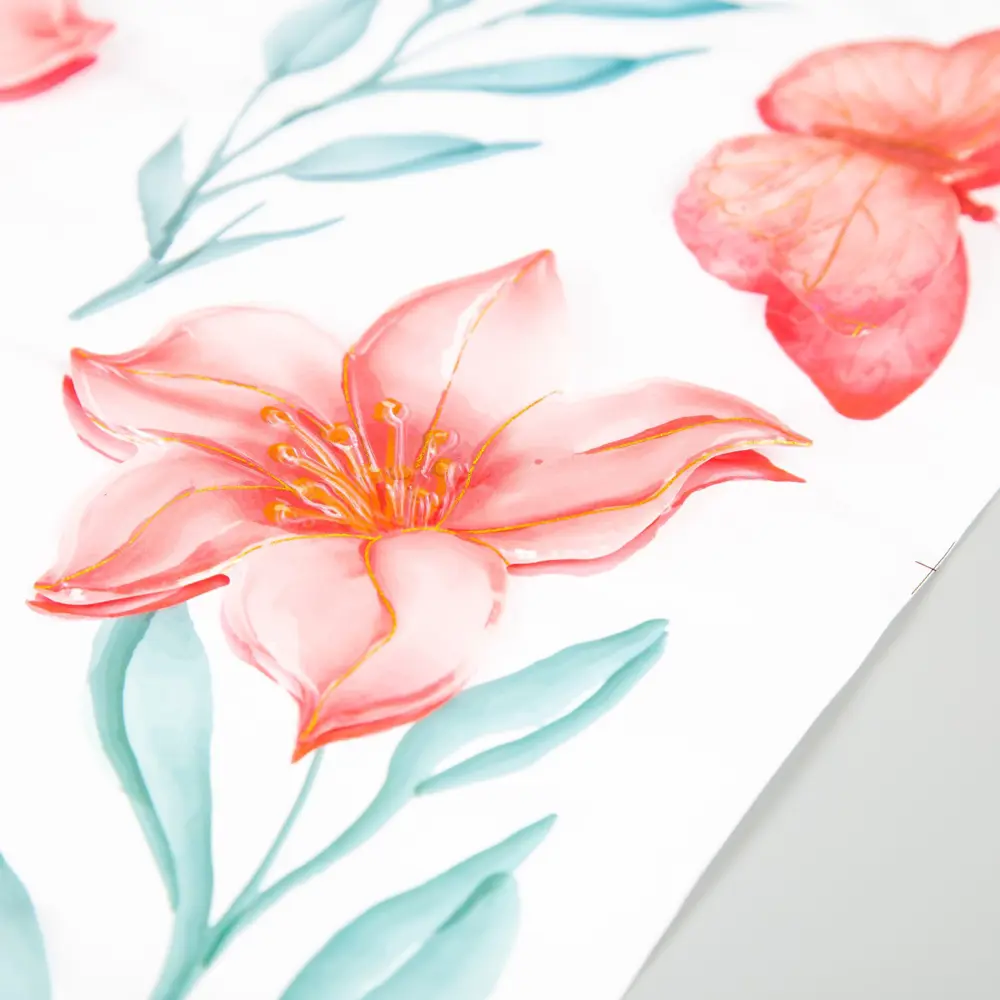 Фото 2 Наклейка интерьерная 3D "Розовые лилии" 50x35 см