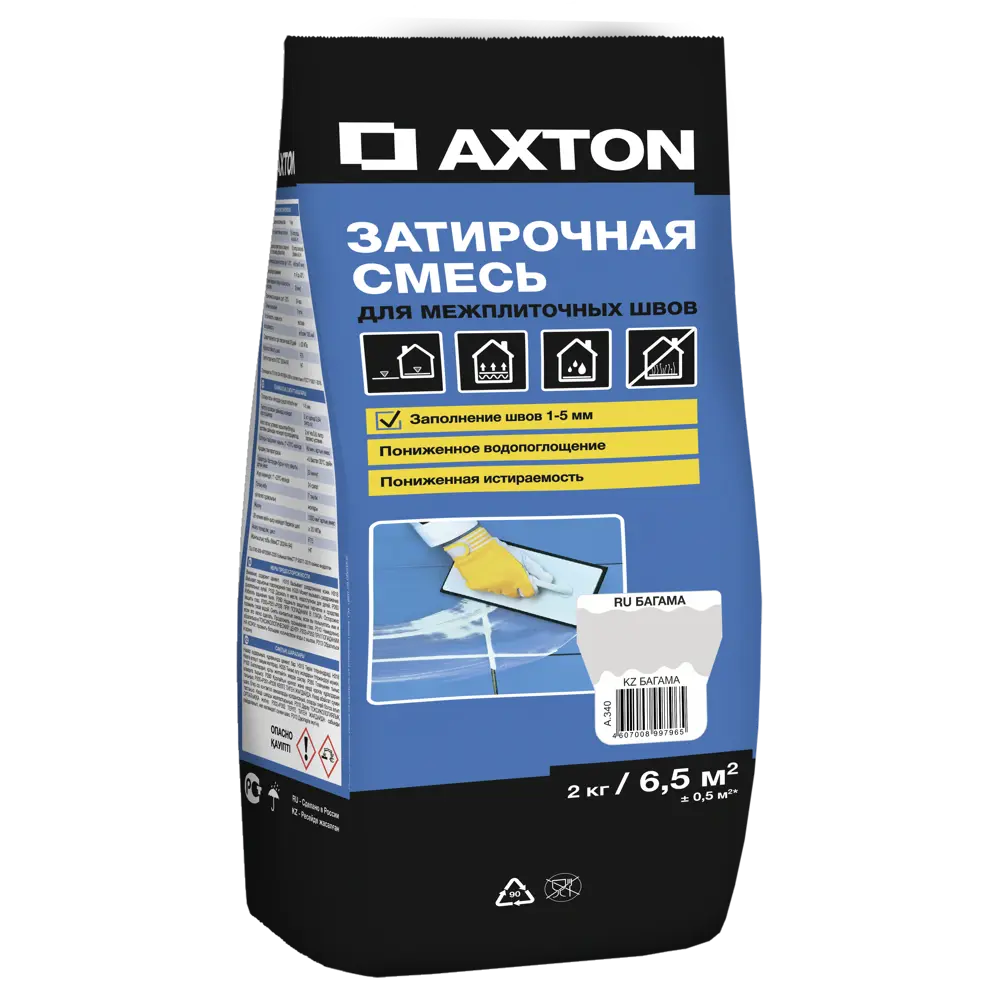 Фото 2 Затирка цементная Axton А.340 цвет багамы 2 кг Фото 2 Затирка цементная Axton А.340 цвет багамы 2 кг