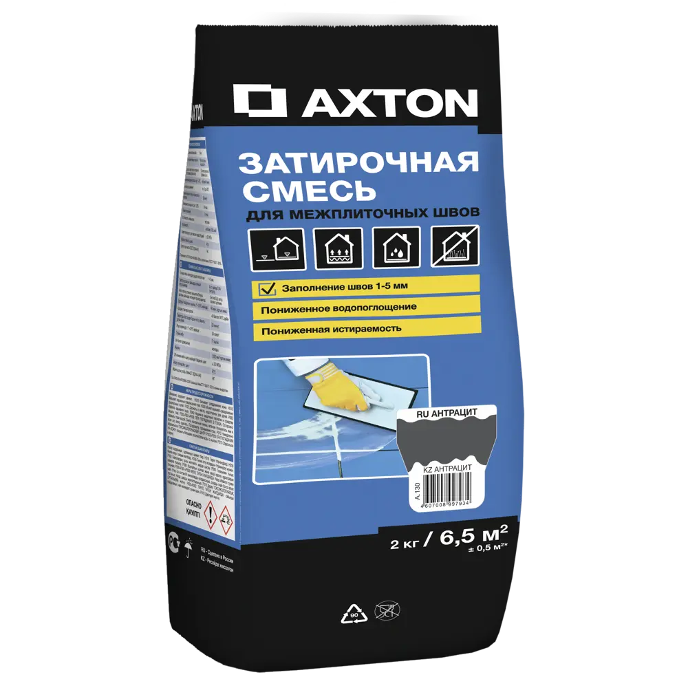 Фото 2 Затирка цементная Axton A.130 цвет антрацит 2 кг Фото 2 Затирка цементная Axton A.130 цвет антрацит 2 кг