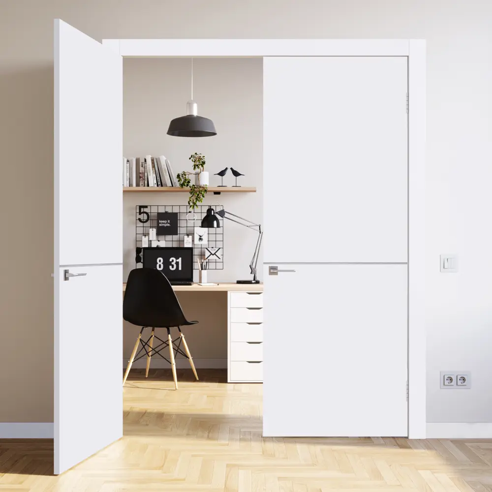 Фото 8 Дверь межкомнатная Smart Н глухая цвет белый 60x200 см (с замком) Фото 8 Дверь межкомнатная Smart Н глухая цвет белый 60x200 см (с замком)