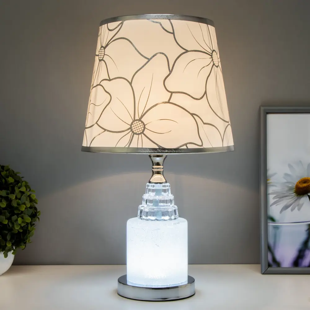 Фото 3 Настольная лампа RISALUX 2800292 Кракелюр F761TT-596 цвет белый Фото 3 Настольная лампа RISALUX 2800292 Кракелюр F761TT-596 цвет белый