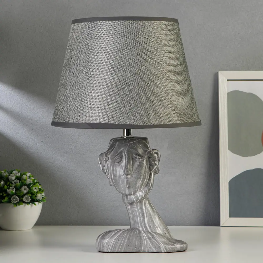 Фото Настольная лампа RISALUX 5040851 21163 F761TT-939 цвет серый