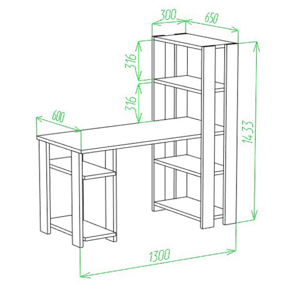 Фото 2 Компьютерный стол Мэрдэс СТН-145/130 КВ 130x145x65 см ЛДСП цвет венге/бежево-белый