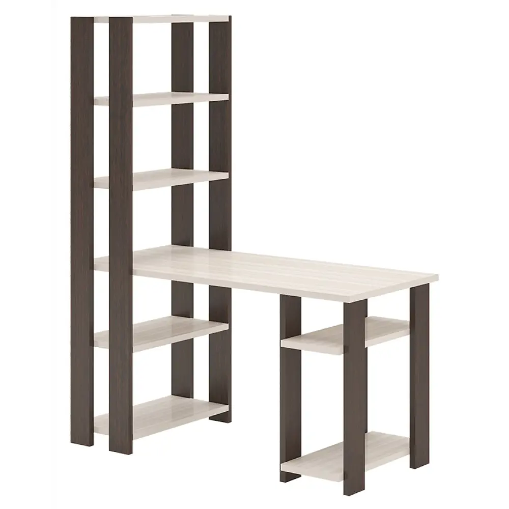 Фото Компьютерный стол Мэрдэс СТН-180/130 ВК 130x180x65 см ЛДСП цвет венге/бежево-белый