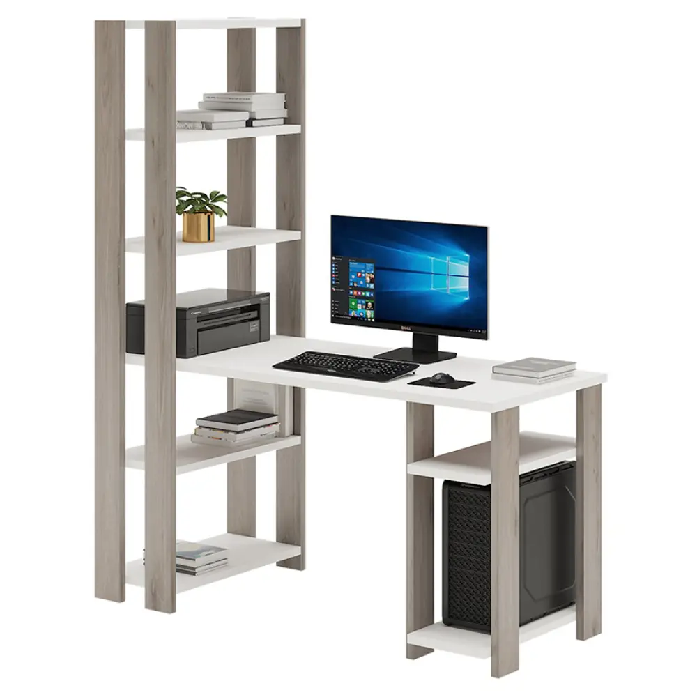 Фото 3 Компьютерный стол Мэрдэс СТН-180/140 БЕ 140x180x65 см ЛДСП цвет белый жемчуг Фото 3 Компьютерный стол Мэрдэс СТН-180/140 БЕ 140x180x65 см ЛДСП цвет белый жемчуг