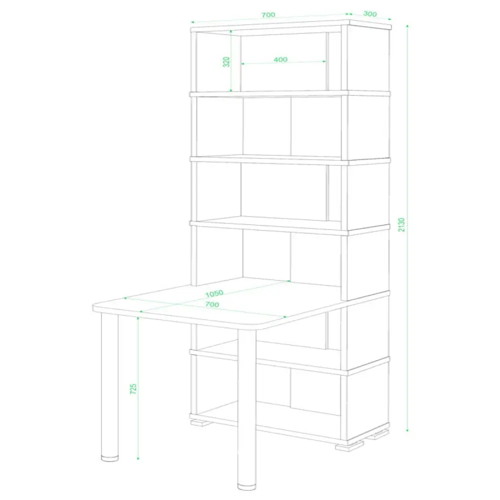Фото 2 Компьютерный стол Мэрдэс СБ-10М/6 К 70x213x105 см ЛДСП цвет бежево-белый Фото 2 Компьютерный стол Мэрдэс СБ-10М/6 К 70x213x105 см ЛДСП цвет бежево-белый