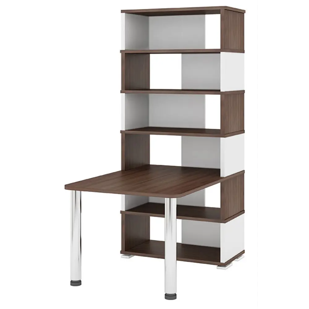 Фото Компьютерный стол Мэрдэс СБ-10М/6 ШБЕШ-Ч 70x213x105 см ЛДСП цвет коричневый/белый жемчуг Фото Компьютерный стол Мэрдэс СБ-10М/6 ШБЕШ-Ч 70x213x105 см ЛДСП цвет коричневый/белый жемчуг