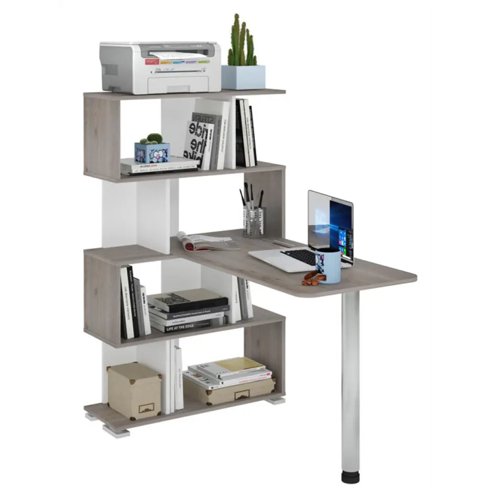 Фото 5 Компьютерный стол Мэрдэс СЛ-5-4СТ БЕШБЕ-Ч 75x139.50x109.90 см ЛДСП цвет коричневый/белый жемчуг Фото 5 Компьютерный стол Мэрдэс СЛ-5-4СТ БЕШБЕ-Ч 75x139.50x109.90 см ЛДСП цвет коричневый/белый жемчуг