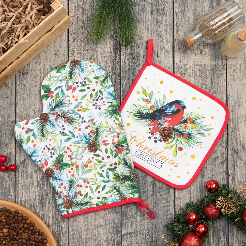 Фото Прихватка Этель Beautiful Chistmas 20x28 см хлопок цвет белый 2 шт Фото Прихватка Этель Beautiful Chistmas 20x28 см хлопок цвет белый 2 шт