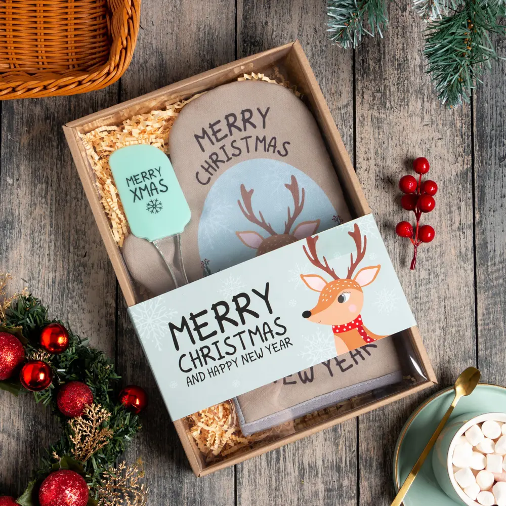 Фото 2 Прихватка Доляна Merry Xmas 28x28 см габардин цвет бежевый 2 шт Фото 2 Прихватка Доляна Merry Xmas 28x28 см габардин цвет бежевый 2 шт