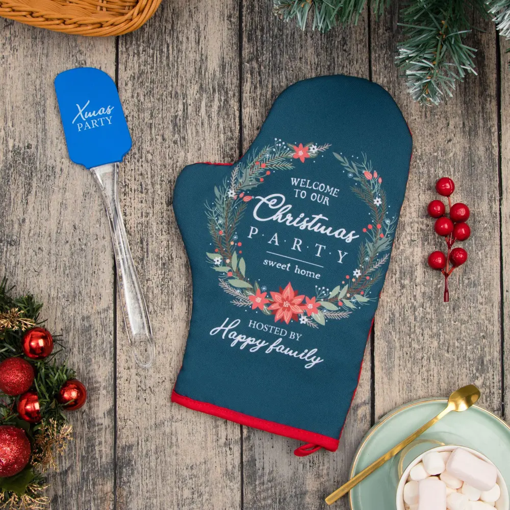Фото Прихватка Доляна Xmas party 28x28 см габардин цвет синий 2 шт Фото Прихватка Доляна Xmas party 28x28 см габардин цвет синий 2 шт