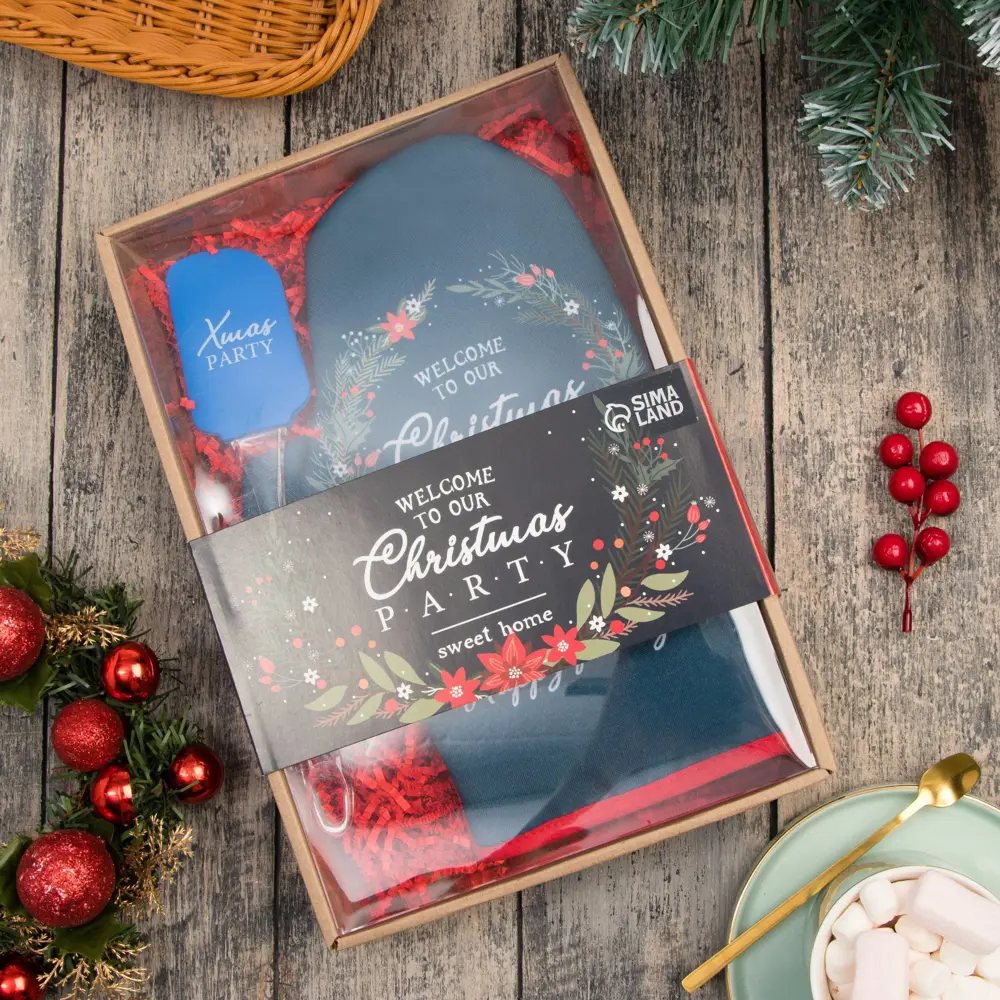 Фото 2 Прихватка Доляна Xmas party 28x28 см габардин цвет синий 2 шт Фото 2 Прихватка Доляна Xmas party 28x28 см габардин цвет синий 2 шт