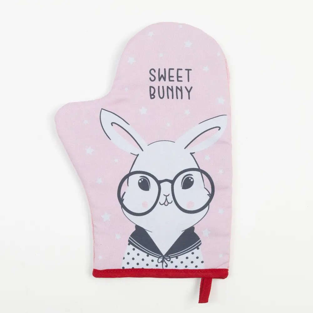 Фото 2 Прихватка Доляна Sweet bunny 20x28 см габардин цвет розовый Фото 2 Прихватка Доляна Sweet bunny 20x28 см габардин цвет розовый