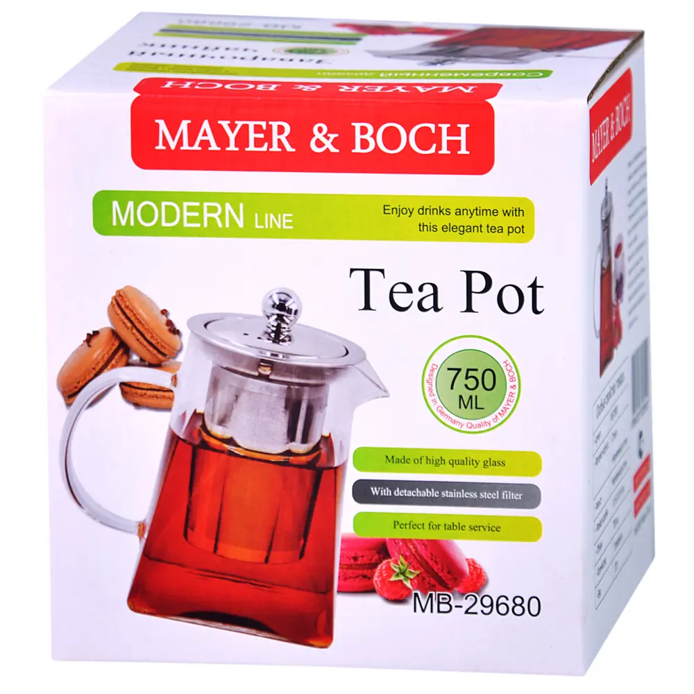 Фото 3 Заварочный чайник 750 мл Mayer&boch стекло цвет прозрачный 29680