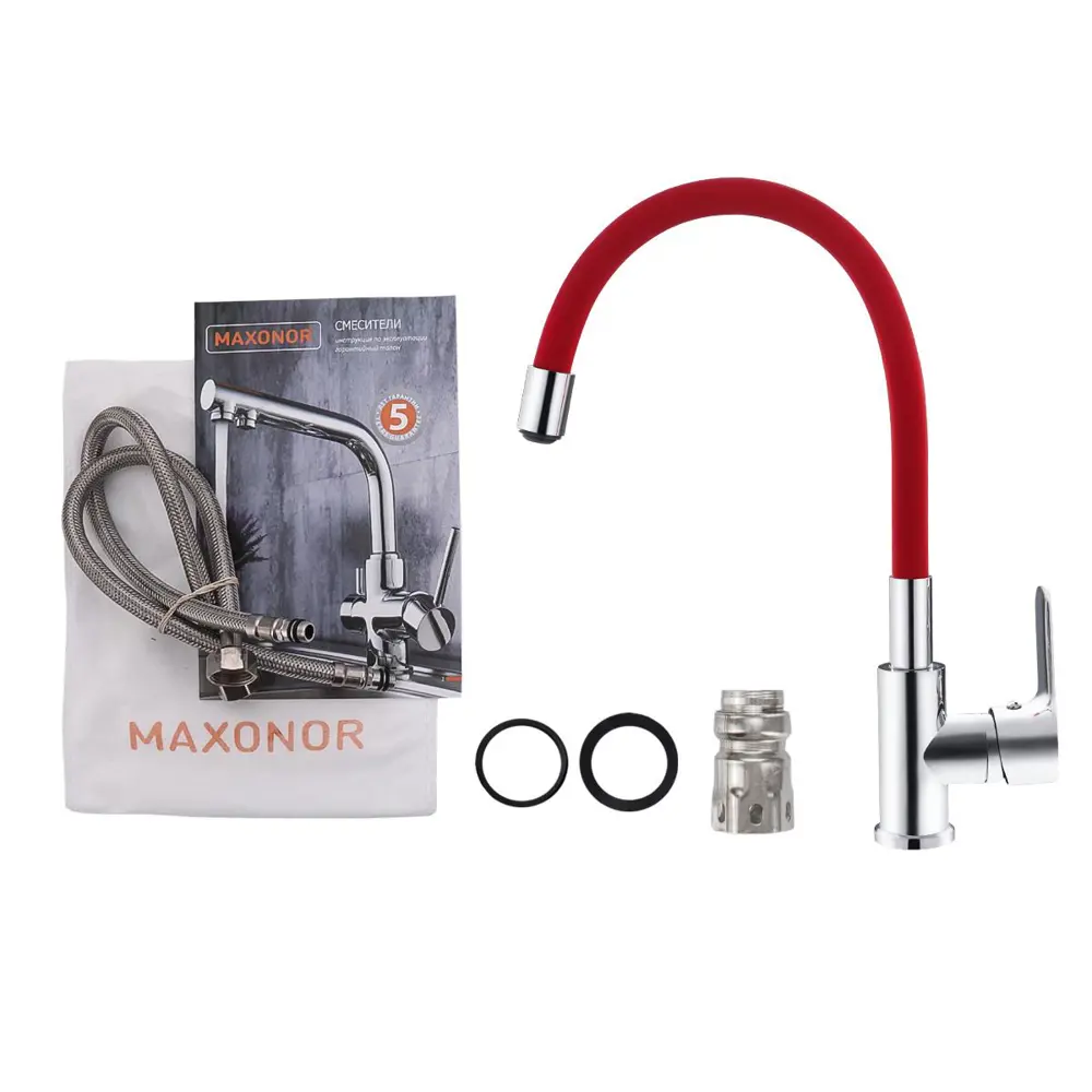 Фото 7 Смеситель для кухни MAXONOR MN70112-6 цвет красный Фото 7 Смеситель для кухни MAXONOR MN70112-6 цвет красный