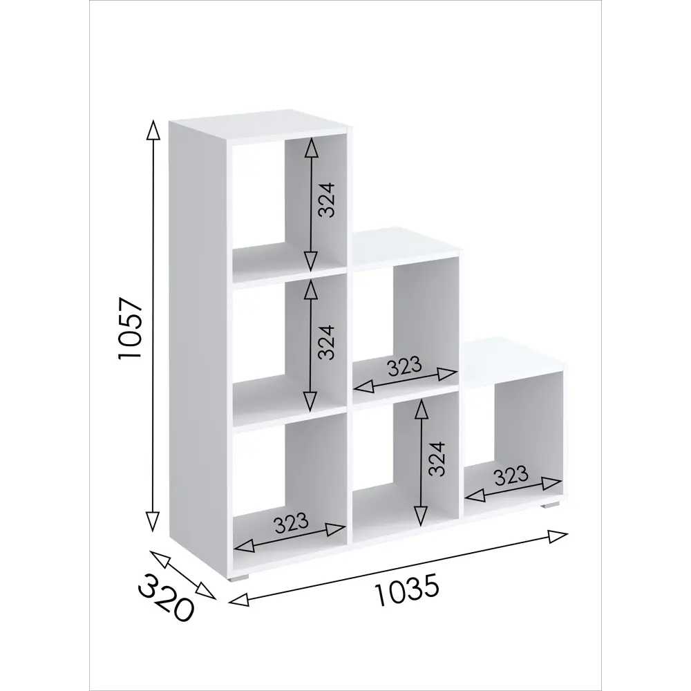Фото Стеллаж с полками Мебельная фабрика 1+1 103.5x105.7x32 см ЛДСП цвет белый нагрузка на полку до 10 кг Фото Стеллаж с полками Мебельная фабрика 1+1 103.5x105.7x32 см ЛДСП цвет белый нагрузка на полку до 10 кг