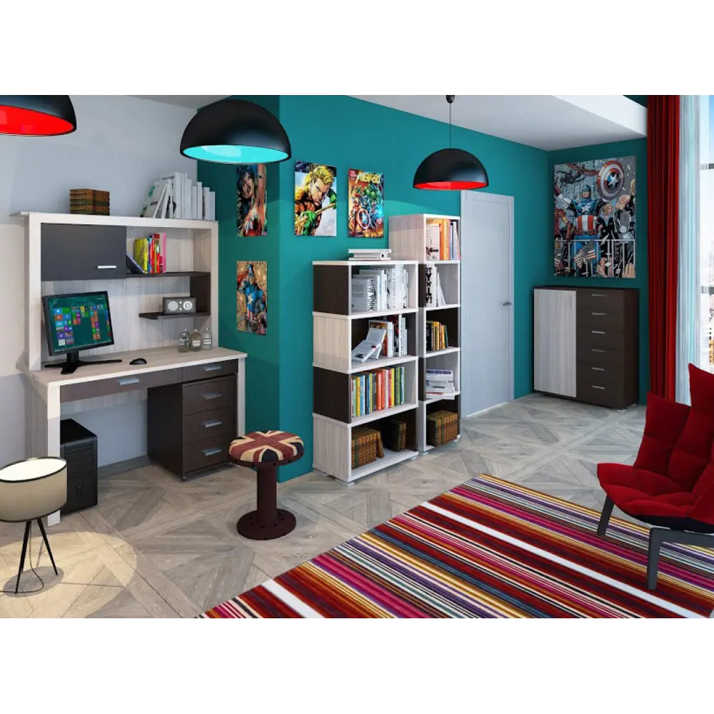 Фото 5 Стеллаж Мэрдэ СБ-15/5 К с 45.2x178.5x30 см ЛДСП цвет бежево-белый нагрузка на полку до 40 кг