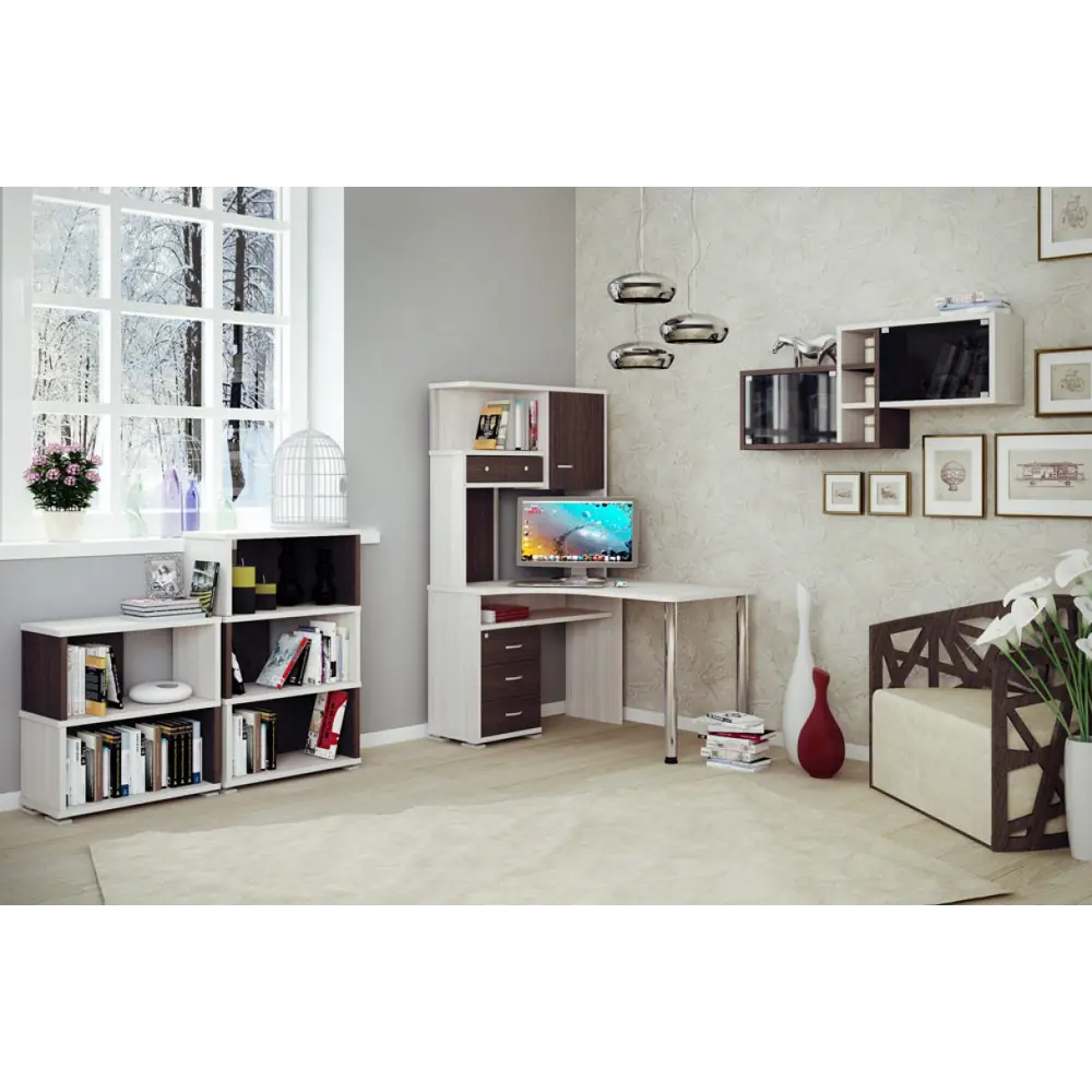 Фото 7 Стеллаж Мэрдэ СБ-10/3 ВБЕ с 70x109.5x30 см ЛДСП цвет венге/белый жемчуг нагрузка на полку до 40 кг Фото 7 Стеллаж Мэрдэ СБ-10/3 ВБЕ с 70x109.5x30 см ЛДСП цвет венге/белый жемчуг нагрузка на полку до 40 кг