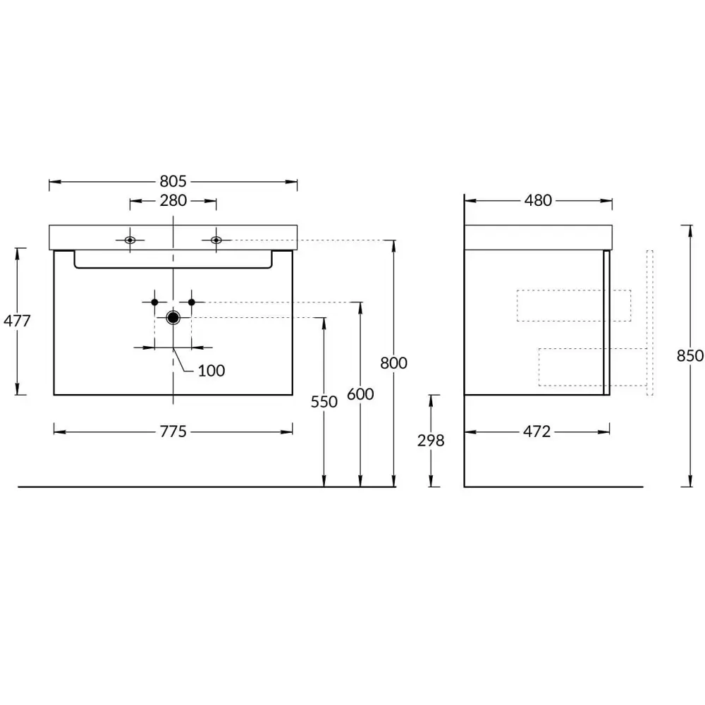 Фото 6 Тумба под раковину подвесная Buongiorno Plus 80 см цвет белый дуб Фото 6 Тумба под раковину подвесная Buongiorno Plus 80 см цвет белый дуб