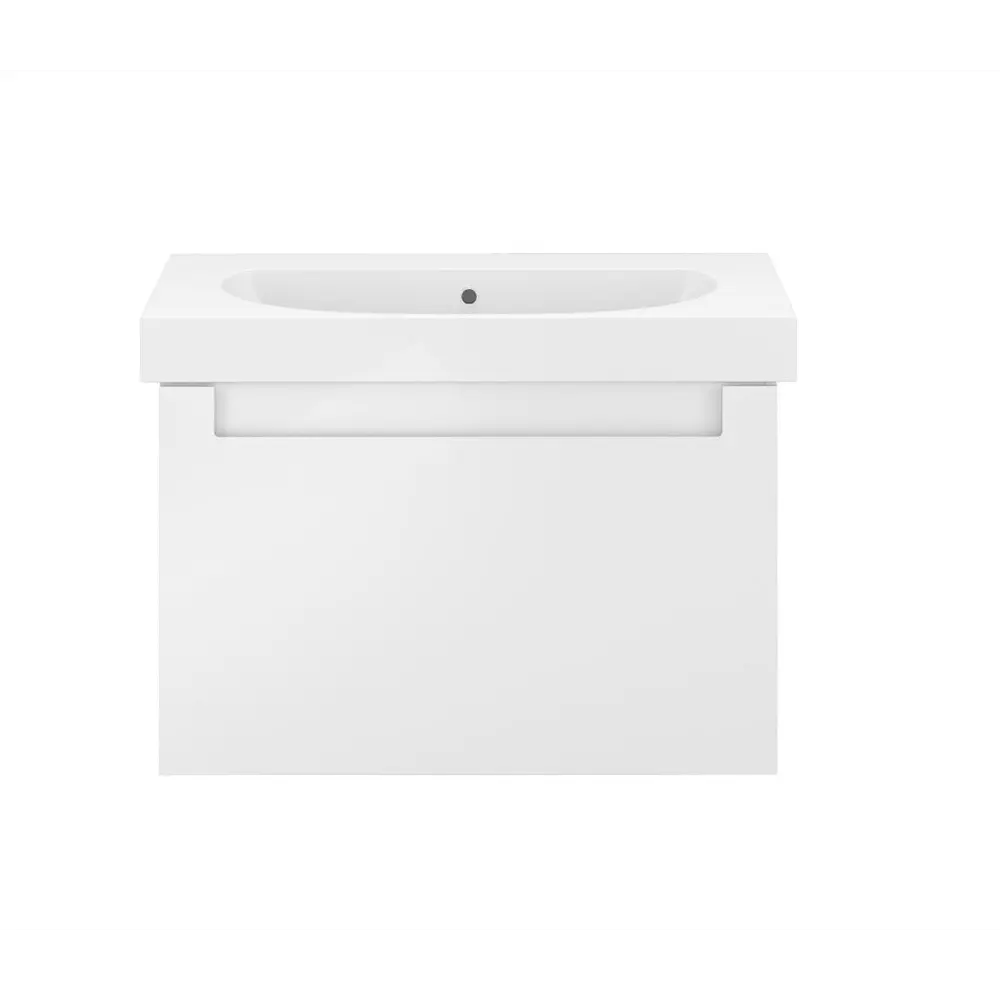 Фото 2 Тумба под раковину подвесная Buongiorno Plus 80 см цвет белый дуб Фото 2 Тумба под раковину подвесная Buongiorno Plus 80 см цвет белый дуб