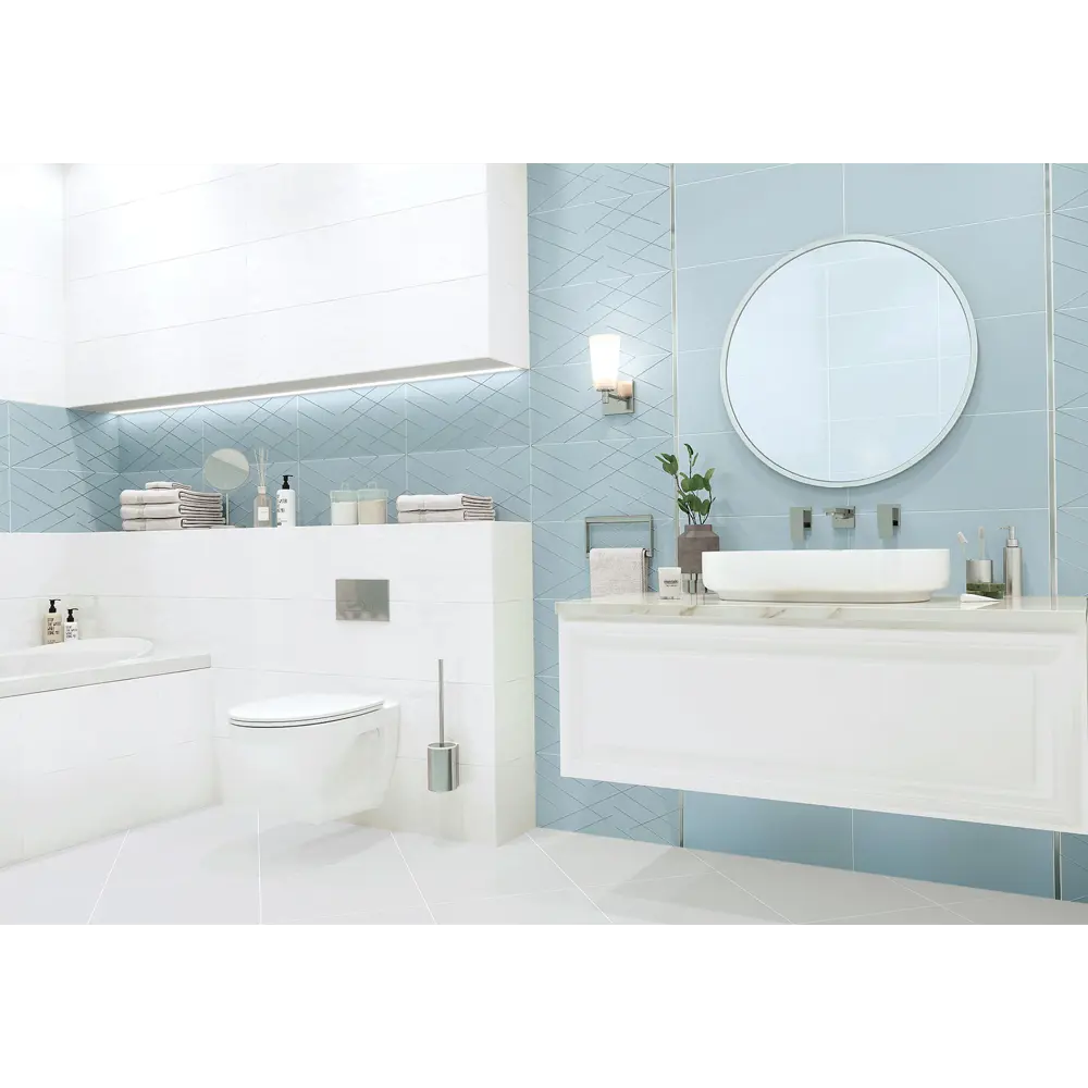 Фото 2 Настенная плитка New Trend Splash White DW9SPL00 24.90x50см полуглянцевый белый