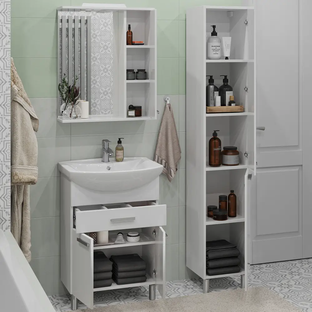 Фото 6 Тумба под раковину напольная SanStar Аура 60 56см Фото 6 Тумба под раковину напольная SanStar Аура 60 56см