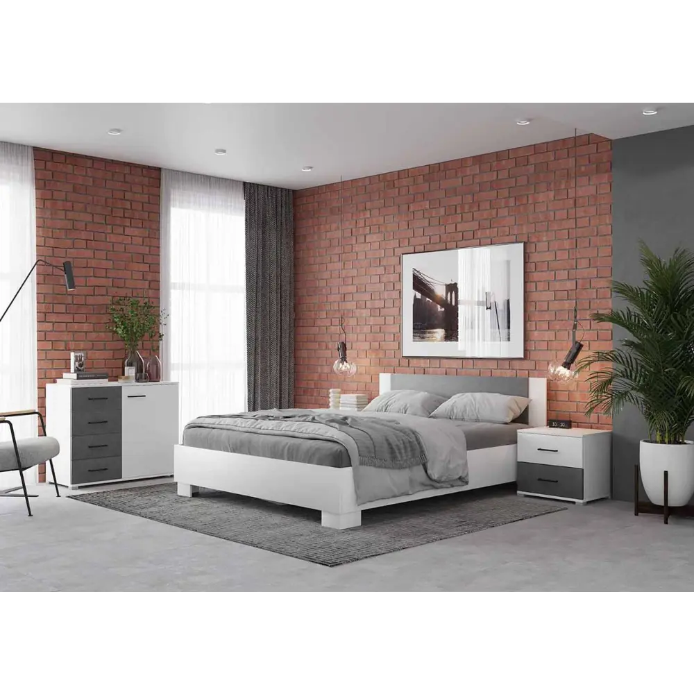 Фото 5 Кровать Мфр Nova 206x79x143 см цвет белый Фото 5 Кровать Мфр Nova 206x79x143 см цвет белый