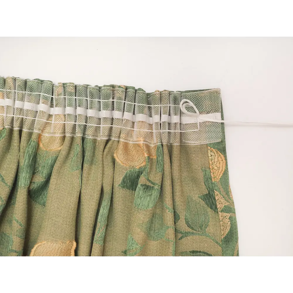 Фото 5 Штора на шторной ленте Веточки - листья 160x260 см цвет зеленый