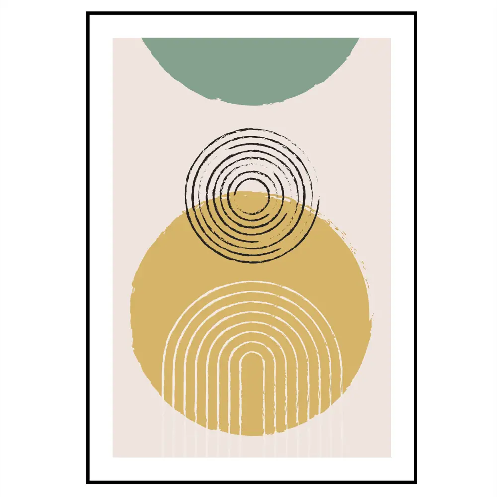 Фото 2 Постер 28 картин "Абстракция круги и линии" 70x50 см, в подарочном тубусе без рамы