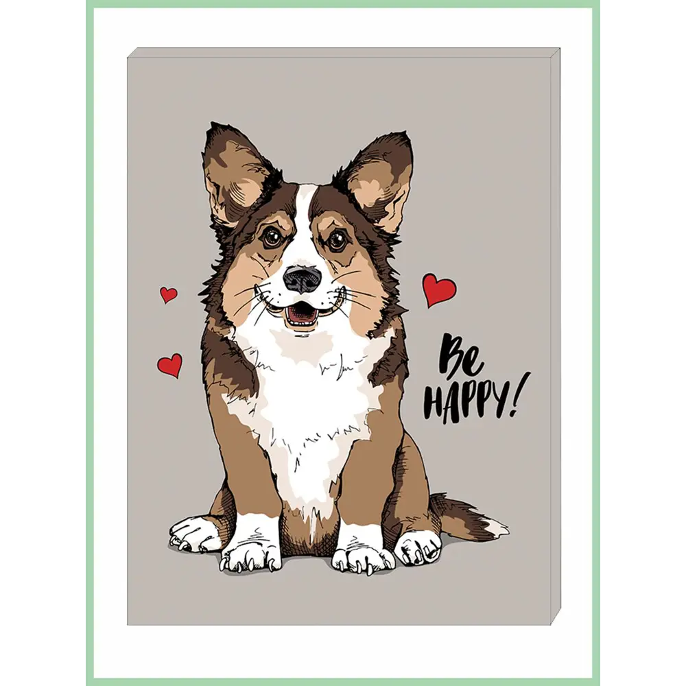 Фото Картина без обрамления Woozzee "Вельш корги be happy" 40x30 см Фото Картина без обрамления Woozzee "Вельш корги be happy" 40x30 см
