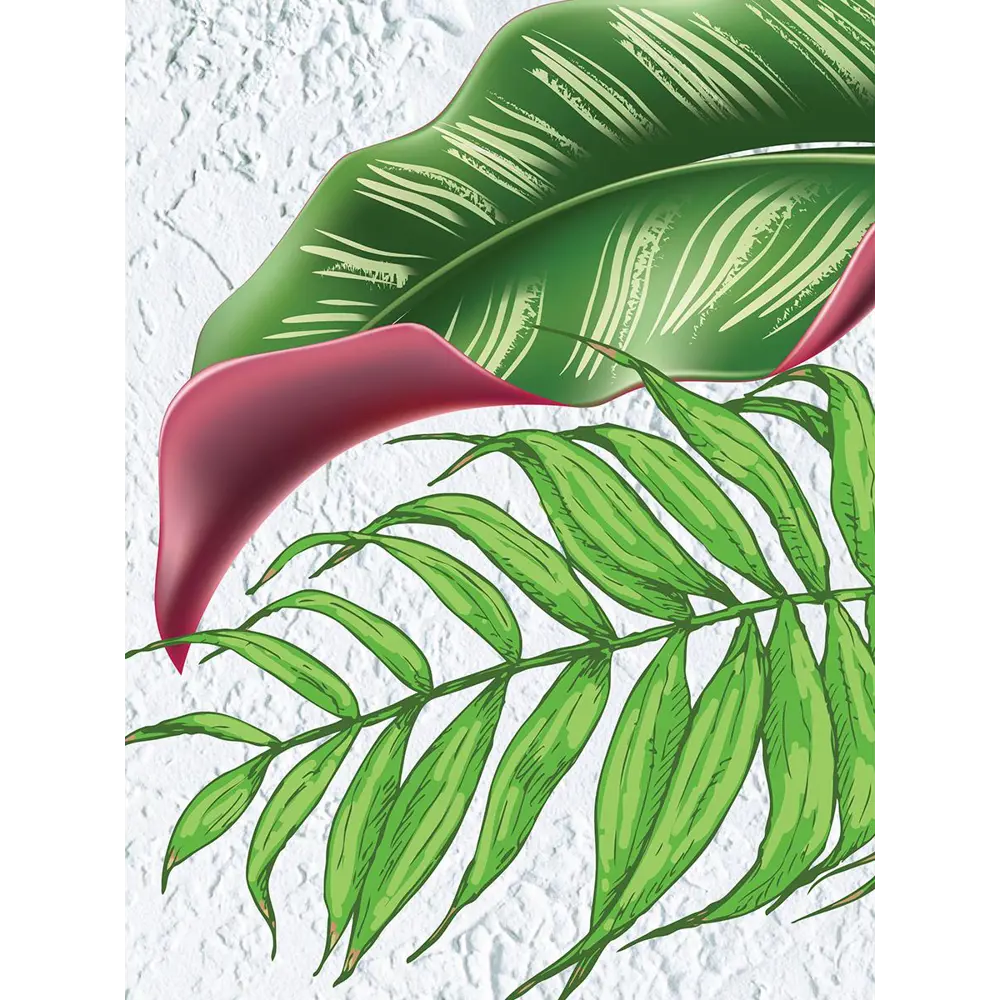 Фото Постер без обрамления Woozzee "Зеленые тропические листья" 40x30 см без рамы