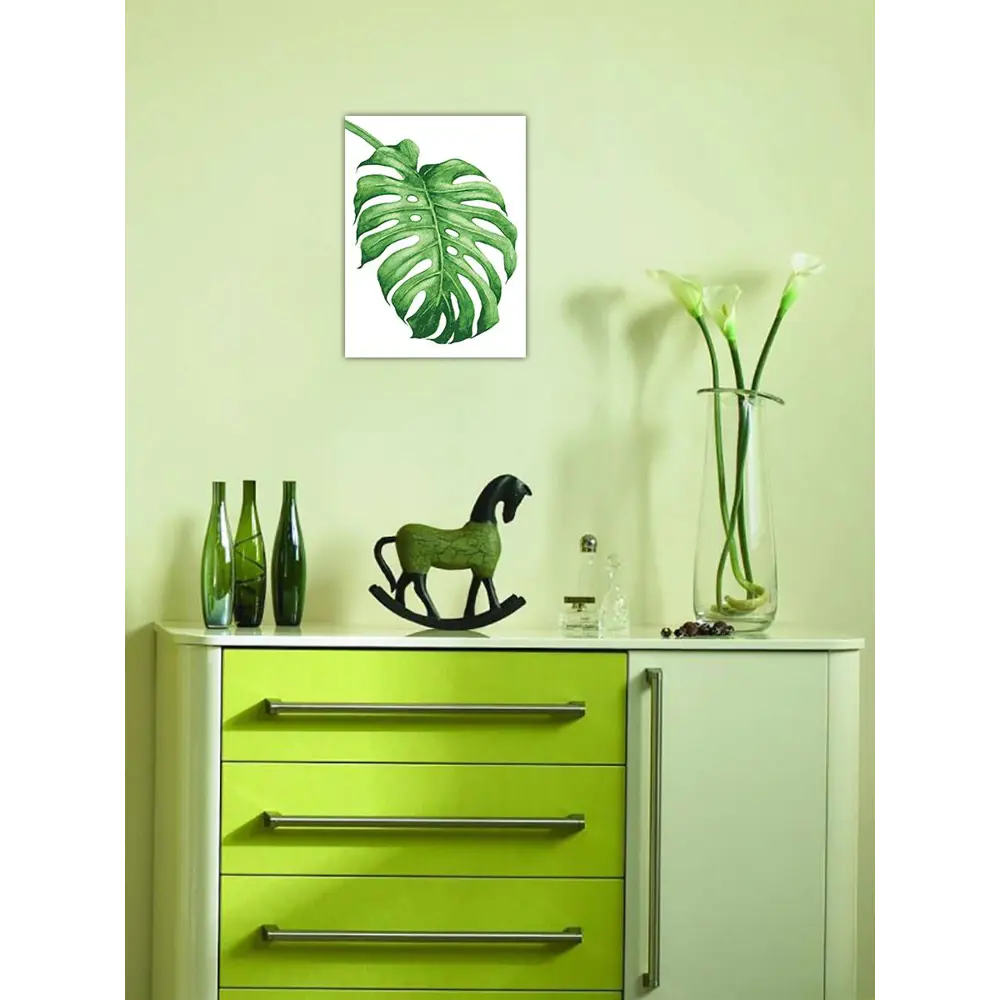 Фото Постер без обрамления Woozzee "Стилизованный лист монстеры" 40x30 см без рамы