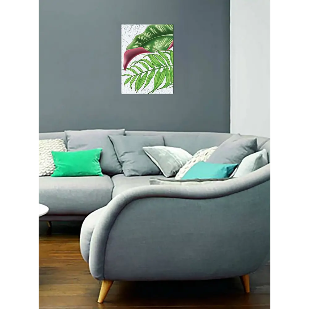 Фото 2 Постер без обрамления Woozzee "Зеленые тропические листья" 40x30 см без рамы