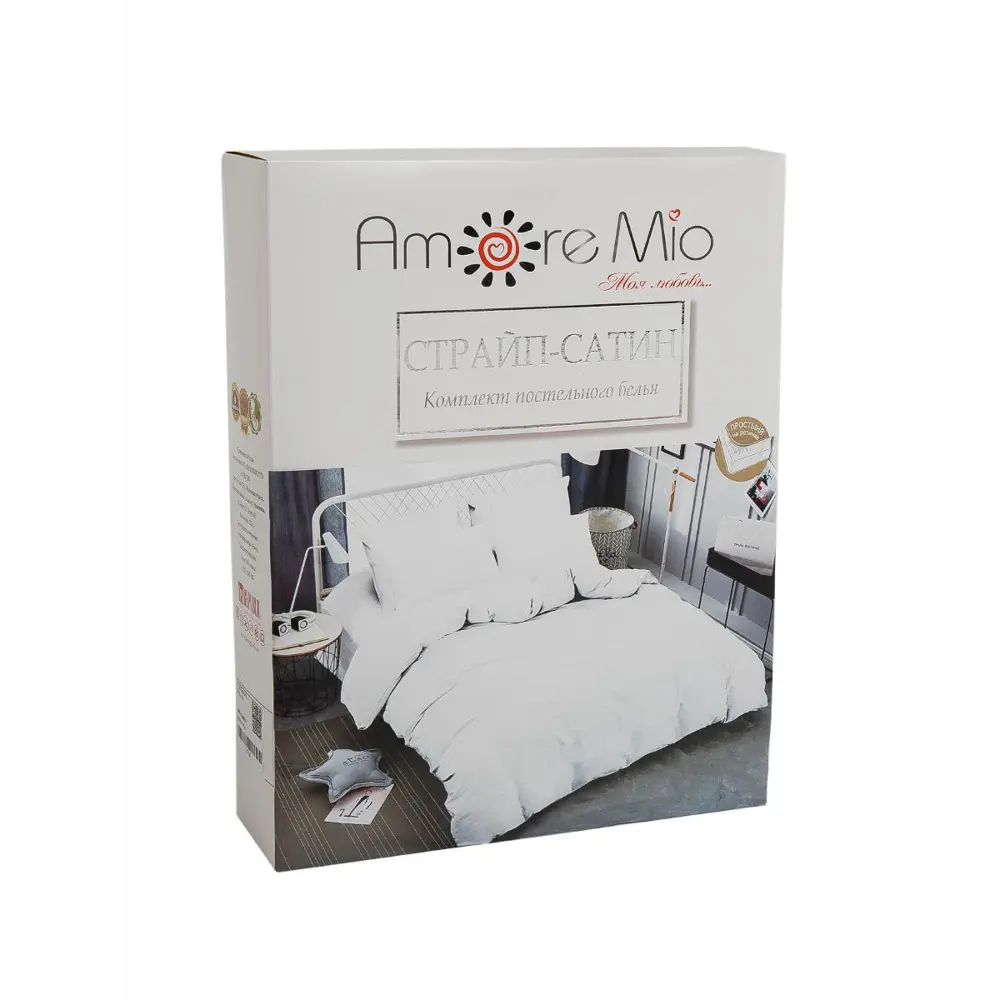 Фото 8 Комплект постельного белья Amore mio Imperia 27093, полутораспальный, сатин цвет белый Фото 8 Комплект постельного белья Amore mio Imperia 27093, полутораспальный, сатин цвет белый
