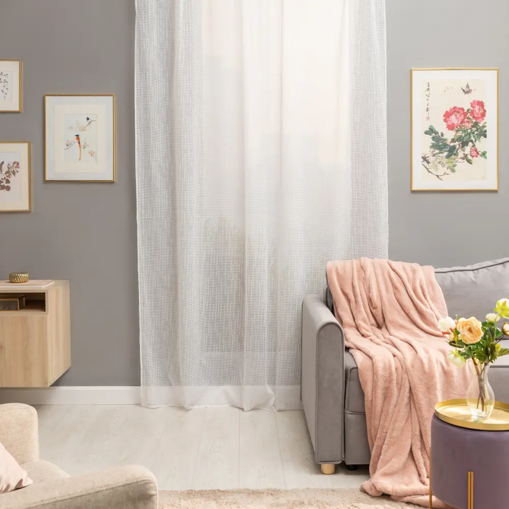 Фото Тюль на ленте Inspire Emelyne 200x280 см цвет белый Фото Тюль на ленте Inspire Emelyne 200x280 см цвет белый