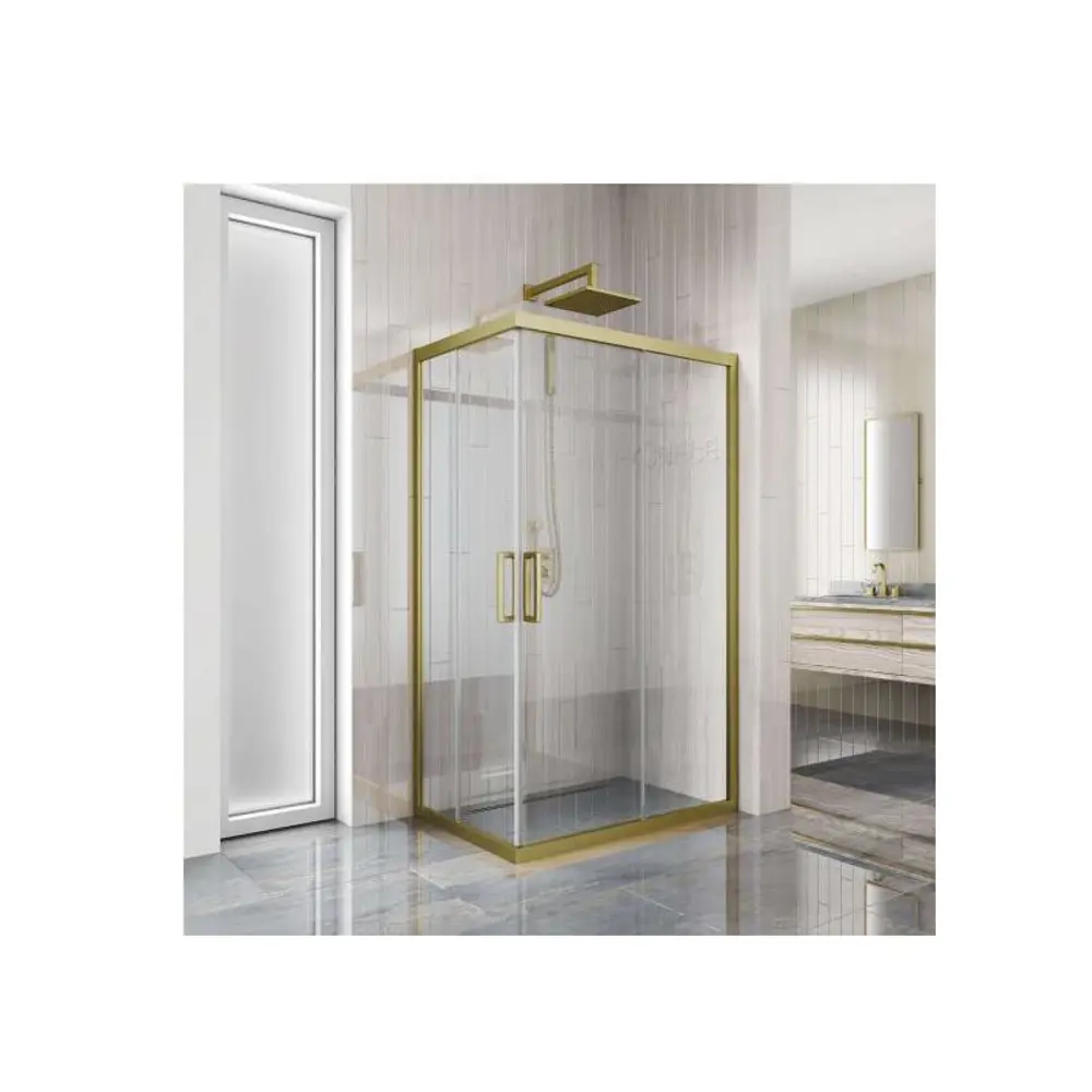 Фото Душевой уголок Creto 129-DEO-140-100-200-CLN-6BR прямоугольник 140x100см бронза профиль эффект стекла прозрачный Фото Душевой уголок Creto 129-DEO-140-100-200-CLN-6BR прямоугольник 140x100см бронза профиль эффект стекла прозрачный