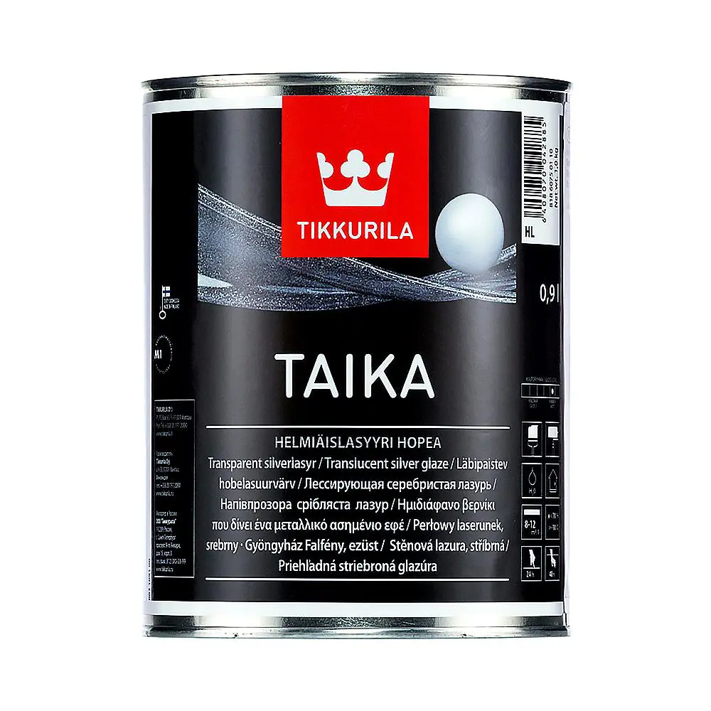 Фото Лазурь TIKKURILA TAIKA лессирующая цвет серебро 0.90 л Фото Лазурь TIKKURILA TAIKA лессирующая цвет серебро 0.90 л