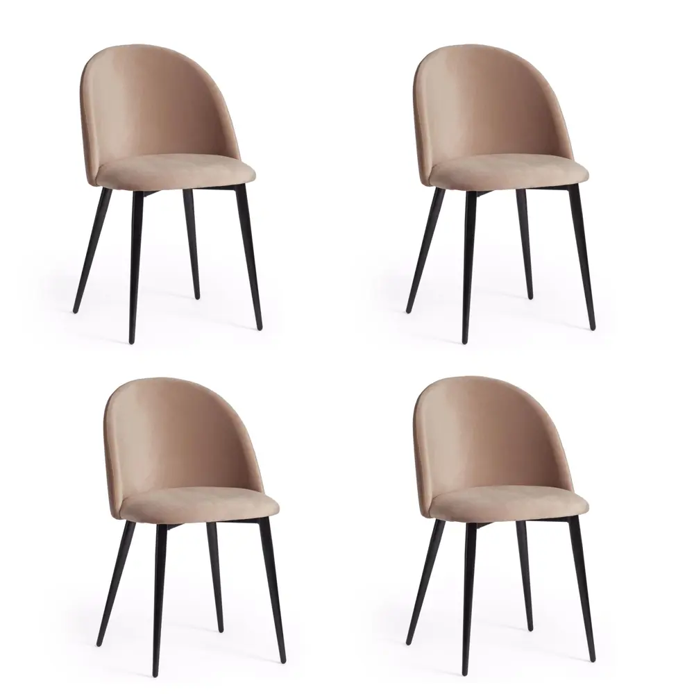 Фото Комплект стульев 4 шт White wall black tattoo Soft 47x45x79 см велюр бежевый Фото Комплект стульев 4 шт White wall black tattoo Soft 47x45x79 см велюр бежевый