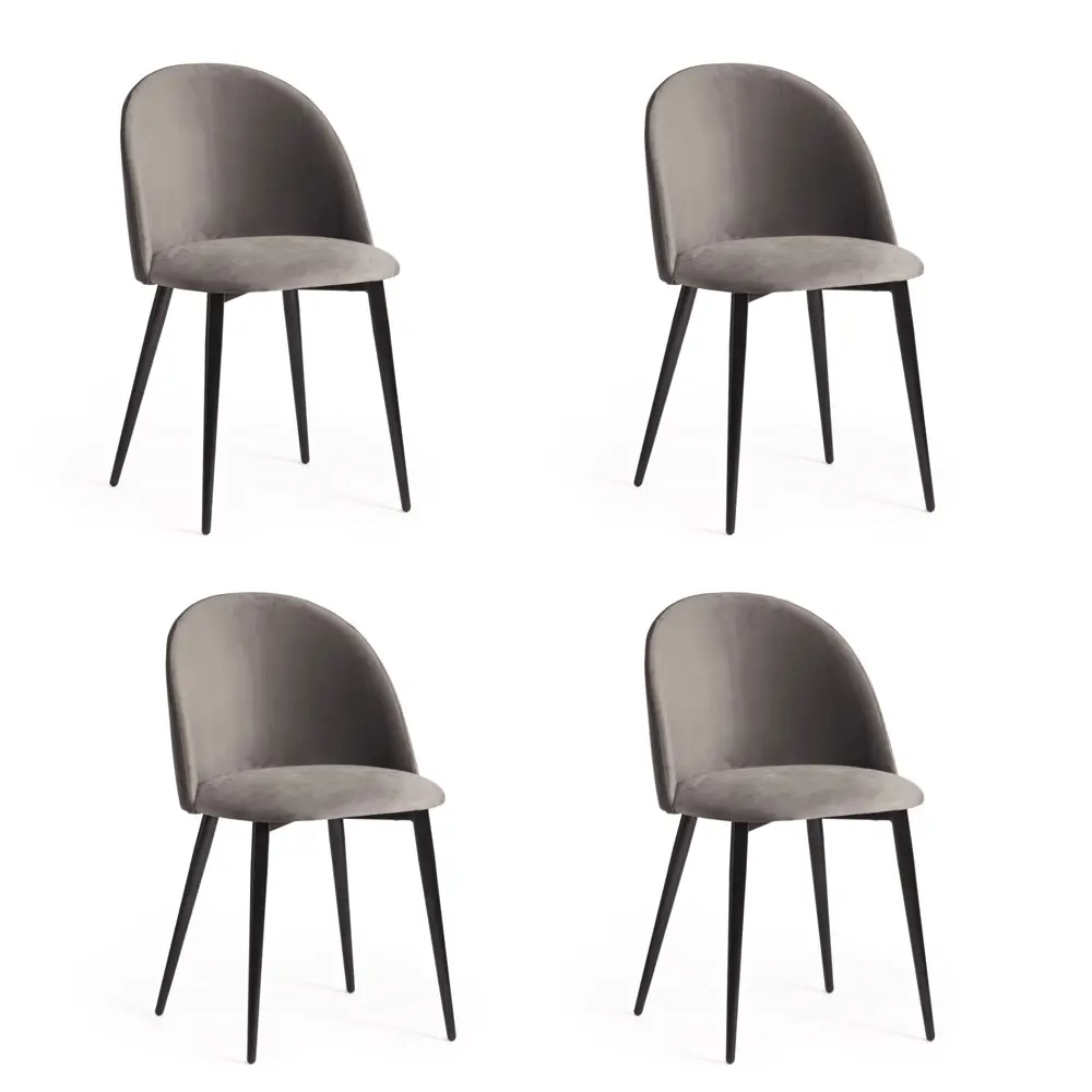 Фото 8 Стул White wall black tattoo Soft 47x45x79 см велюр серый