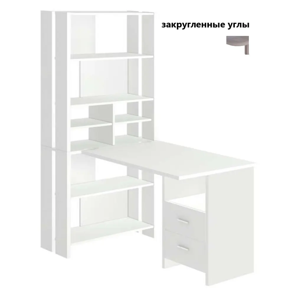 Фото Компьютерный стол Мэрдэс СТЛ-ОВx+С100РПрям БЕ 70x178.50x132.20 см ЛДСП цвет белый жемчуг Фото Компьютерный стол Мэрдэс СТЛ-ОВx+С100РПрям БЕ 70x178.50x132.20 см ЛДСП цвет белый жемчуг