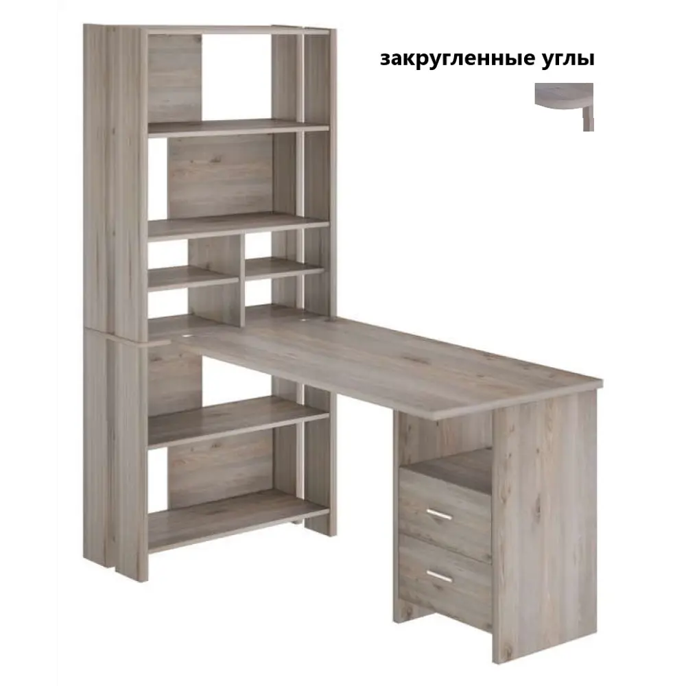 Фото Компьютерный стол Мэрдэс СТЛ-ОВx+С120РПрям Н 70x178.50x152.20 см ЛДСП цвет серый дуб Фото Компьютерный стол Мэрдэс СТЛ-ОВx+С120РПрям Н 70x178.50x152.20 см ЛДСП цвет серый дуб