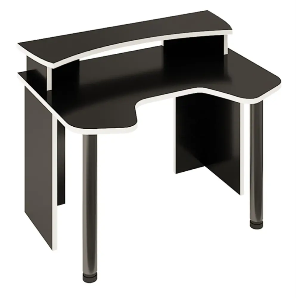 Фото Компьютерный стол Мэрдэс СКЛ-Игр120+НКИЛ120 ЧБЕ 120x95x90 см ЛДСП цвет черный,белый жемчуг Фото Компьютерный стол Мэрдэс СКЛ-Игр120+НКИЛ120 ЧБЕ 120x95x90 см ЛДСП цвет черный,белый жемчуг