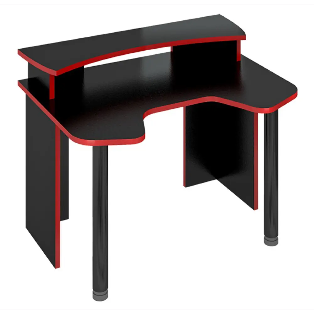 Фото Компьютерный стол Мэрдэс СКЛ-Игр120+НКИЛ120 Ч 120x95x90 см ЛДСП цвет черный Фото Компьютерный стол Мэрдэс СКЛ-Игр120+НКИЛ120 Ч 120x95x90 см ЛДСП цвет черный